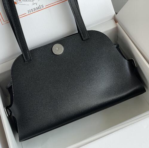 【エルメス HERMES】タブリエ セリエ ハンドバッグ ブラック/シルバー金具（100％マシン）